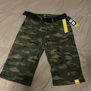 Mens camo long cargo shorts NWT